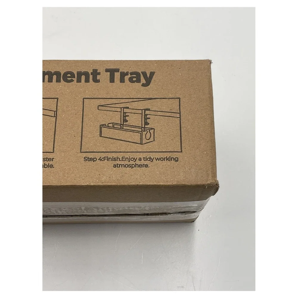 Under Desk Cable‎ Management Tray Clamp-On No Drill Metal